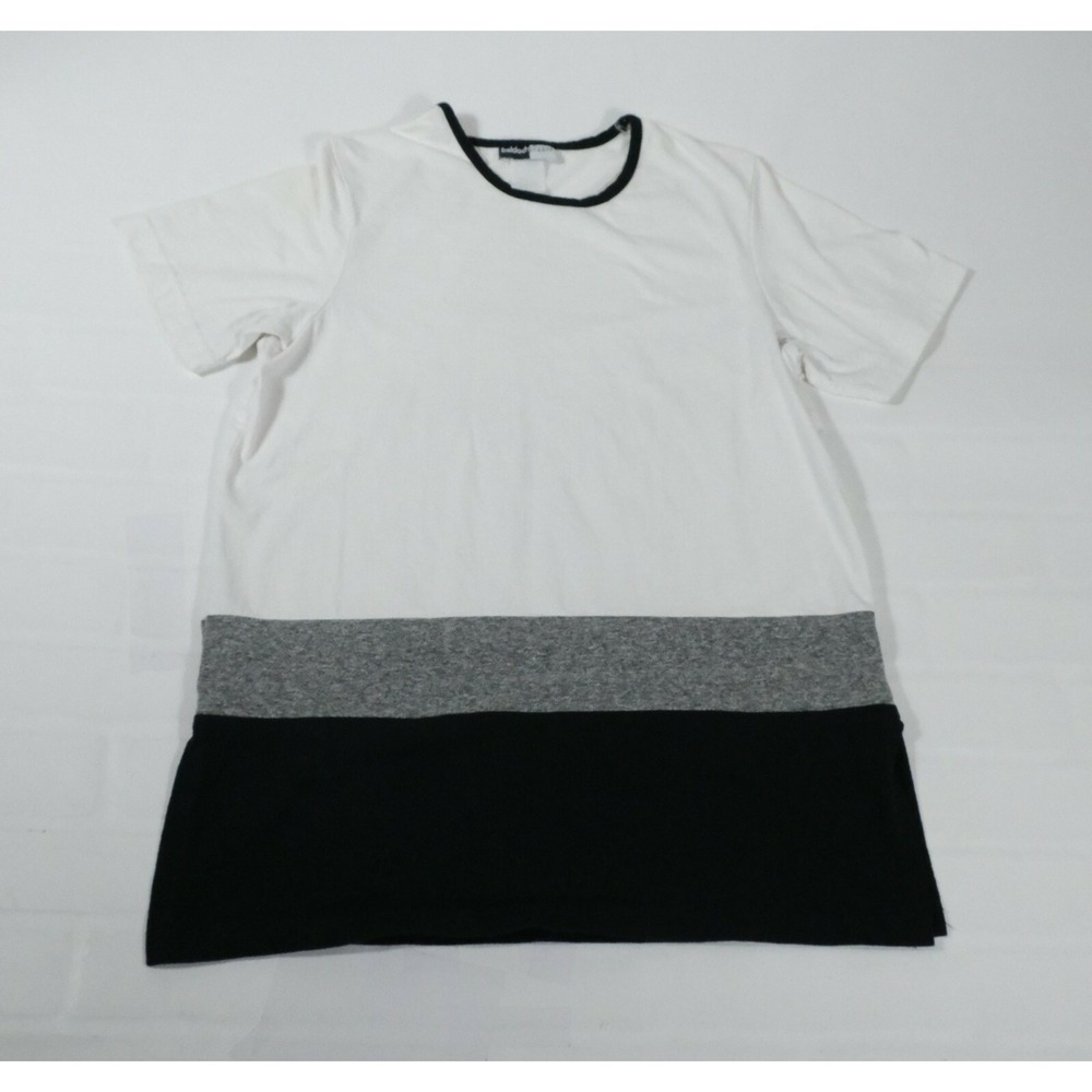 Beldoch Popper Shirt Womens Large White Colorblock Vintage 80s Short Sleeve Top‎